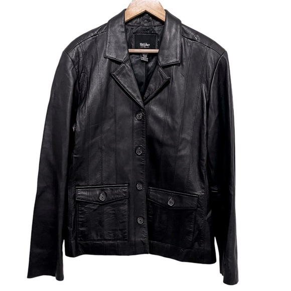 MOSSIMO Vintage Y2K Black Leather Jacket Size XL - Picture 1 of 15